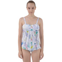 Layer Capital City Building Twist Front Tankini Set by Mariart