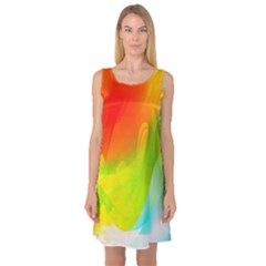 Red Yellow Green Blue Rainbow Color Mix Sleeveless Satin Nightdress by Mariart