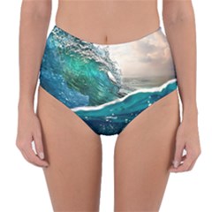 Sea Wave Waves Beach Water Blue Sky Reversible High-waist Bikini Bottoms by Mariart