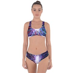 Seamless Animation Of Abstract Colorful Laser Light And Fireworks Rainbow Criss Cross Bikini Set by Mariart