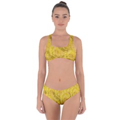 Summer Yellow Roses Dancing In The Season Criss Cross Bikini Set by pepitasart