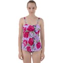 Shabby chic,pink,roses,polka dots Twist Front Tankini Set View1