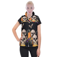 Halloween Candy Keeper Women s Button Up Puffer Vest by Valentinaart