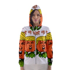 Trump Or Treat  Hooded Wind Breaker (women) by Valentinaart