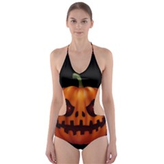 Halloween Pumpkin Cut-out One Piece Swimsuit by Valentinaart