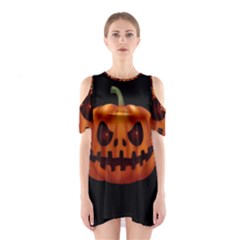 Halloween Pumpkin Shoulder Cutout One Piece