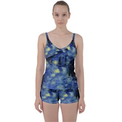 Van Gogh Inspired Tie Front Two Piece Tankini by NouveauDesign