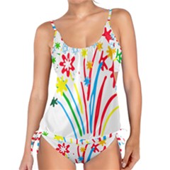 Fireworks Rainbow Flower Tankini Set by Mariart