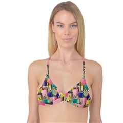 Magazine Balance Plaid Rainbow Reversible Tri Bikini Top by Mariart