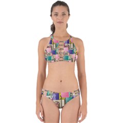 Magazine Balance Plaid Rainbow Perfectly Cut Out Bikini Set by Mariart