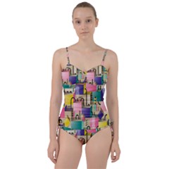 Magazine Balance Plaid Rainbow Sweetheart Tankini Set by Mariart