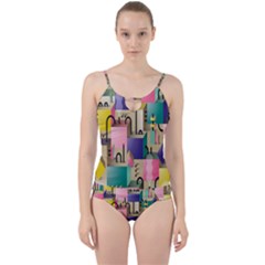 Magazine Balance Plaid Rainbow Cut Out Top Tankini Set by Mariart