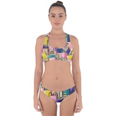 Magazine Balance Plaid Rainbow Cross Back Hipster Bikini Set by Mariart