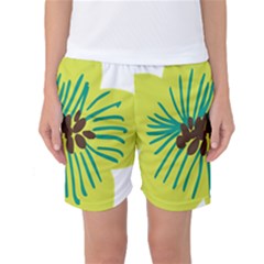 Flower Floral Green Women s Basketball Shorts by AnjaniArt