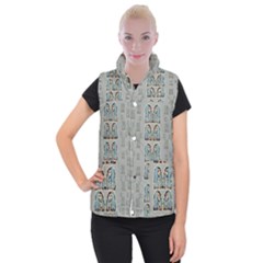 Rasta Men Is Every Where Pop Art Women s Button Up Puffer Vest by pepitasart