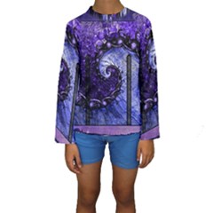 Beautiful Violet Spiral For Nocturne Of Scorpio Kids  Long Sleeve Swimwear by jayaprime