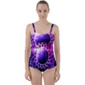 Beautiful Violet NASA Deep Dream Fractal Mandala Twist Front Tankini Set View1