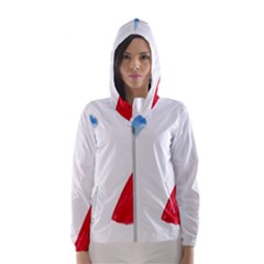 France Flag, Banner Watercolor Painting Art Hooded Wind Breaker (women) by picsaspassion