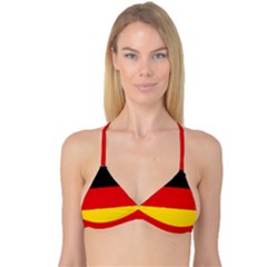 German Flag, Banner Deutschland, Watercolor Painting Art Reversible Tri Bikini Top by picsaspassion