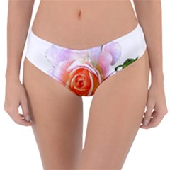 Pink Rose Flower, Floral Watercolor Aquarel Painting Art Reversible Classic Bikini Bottoms by picsaspassion