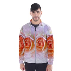 Pink Rose Flower, Floral Watercolor Aquarel Painting Art Wind Breaker (men) by picsaspassion