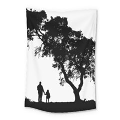 Black Father Daughter Natural Hill Small Tapestry by Mariart