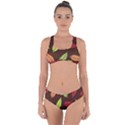 Autumn Leaves Pattern Criss Cross Bikini Set View1