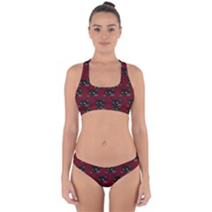 Face Cat Animals Red Cross Back Hipster Bikini Set by Mariart