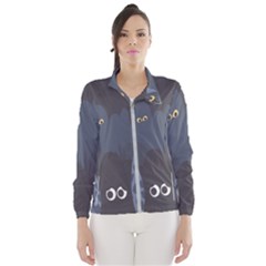 Ghost Halloween Eye Night Sinister Wind Breaker (women) by Mariart