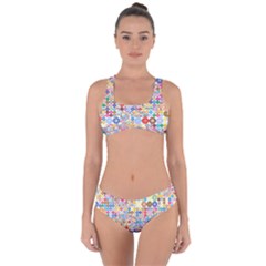 Circle Rainbow Polka Dots Criss Cross Bikini Set by Mariart