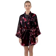 Lying Red Triangle Particles Dark Motion Long Sleeve Kimono Robe by Mariart