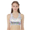 Prismatic Abstract Rainbow Sports Bra with Border View1