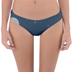 Space Pelanet Galaxy Comet Star Sky Blue Reversible Hipster Bikini Bottoms by Mariart