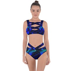 Spectrum Sputnik Space Blue Green Bandaged Up Bikini Set  by Mariart