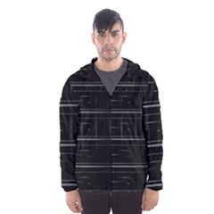 Stripes Black White Minimalist Line Hooded Wind Breaker (men) by Mariart