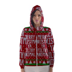 Ugly Christmas Sweater Hooded Wind Breaker (women) by Valentinaart