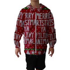 Ugly Christmas Sweater Hooded Wind Breaker (kids) by Valentinaart