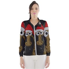 Christmas Giraffe  Wind Breaker (women) by Valentinaart