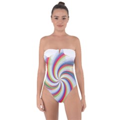 Prismatic Hole Rainbow Tie Back One Piece Swimsuit by Mariart