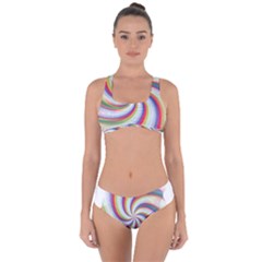 Prismatic Hole Rainbow Criss Cross Bikini Set by Mariart