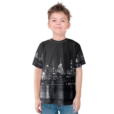 New York Skyline Kids  Cotton Tee by Celenk