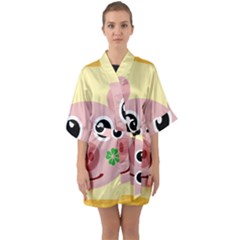 Luck Lucky Pig Pig Lucky Charm Quarter Sleeve Kimono Robe by Celenk