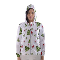 Christmas Santa Claus Decoration Hooded Wind Breaker (women) by Celenk