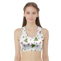 Christmas Santa Claus Decoration Sports Bra With Border by Celenk