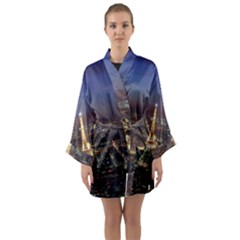 Paris At Night Long Sleeve Kimono Robe by Celenk
