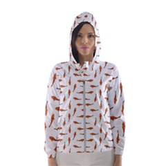 Koi Fishes Motif Pattern Hooded Wind Breaker (women) by dflcprintsclothing