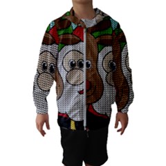 Santa And Rudolph Selfie  Hooded Wind Breaker (kids) by Valentinaart