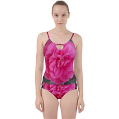 Pink Flower Japanese Tea Rose Floral Design Cut Out Top Tankini Set by yoursparklingshop