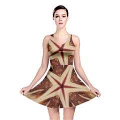 Spaghetti Italian Pasta Kaleidoscope Funny Food Star Design Reversible Skater Dress by yoursparklingshop