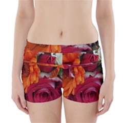 Floral Photography Orange Red Rose Daisy Elegant Flowers Bouquet Boyleg Bikini Wrap Bottoms by yoursparklingshop